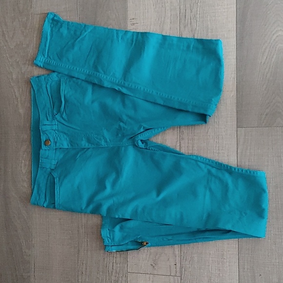 American Apparel US 28/29* teal green high rise skinny pant in thick cotton - Picture 1 of 7